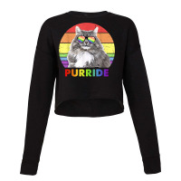 Funny Siberian Cat Rainbow Gay Pride Lgbtq T Shirt Cropped Sweater | Artistshot