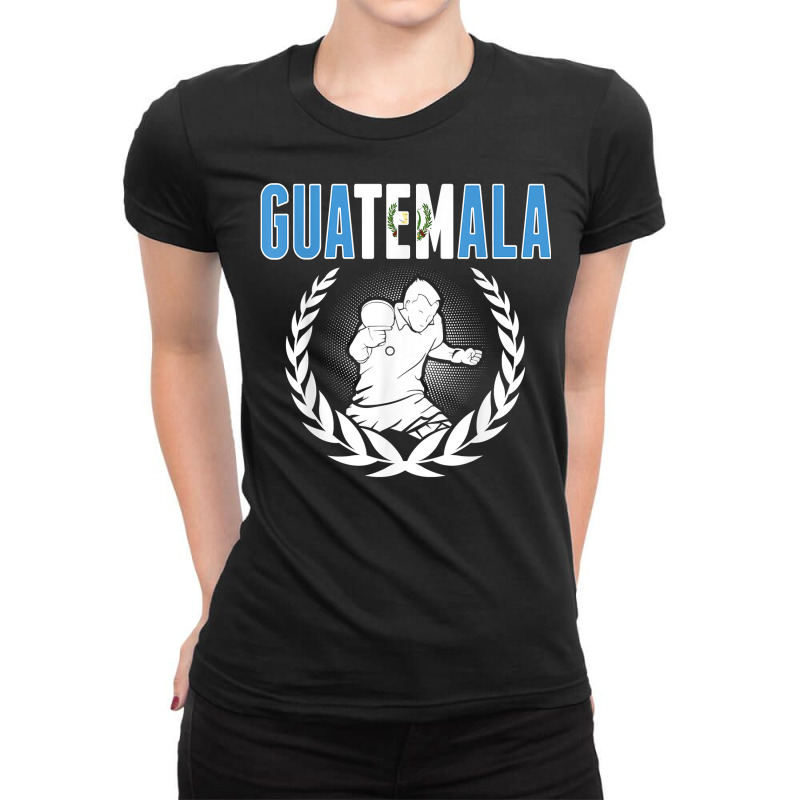 Guatemala Table Tennis Fans Jersey Guatemalan Ping Pong Fan T Shirt Ladies Fitted T-Shirt by ruffelbzk | Artistshot