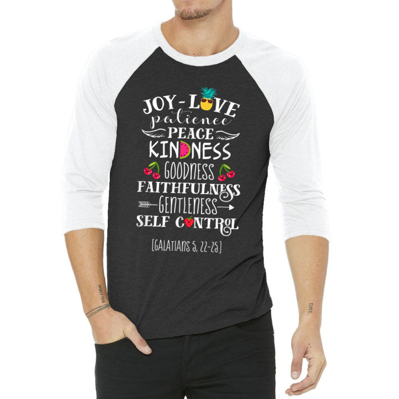 Fruit Of The Spirit Shirt Galatians 522-23 Bible Christian Birthday Gi 3/4 Sleeve Shirt by Aria-Proctor | Artistshot