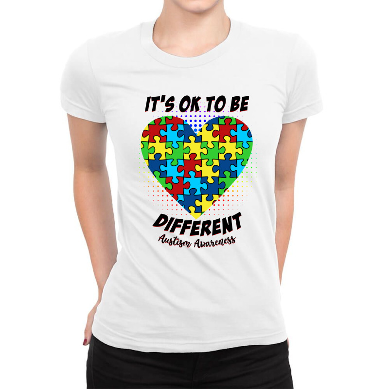 It's Ok To Be Different Austism Awareness For Light Ladies Fitted T-Shirt by autlu2024 | Artistshot