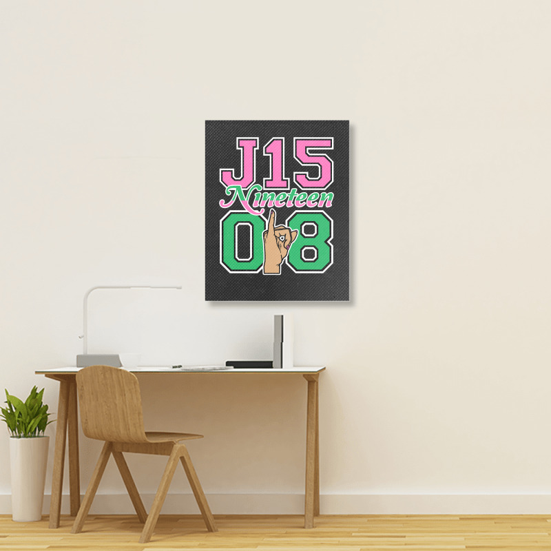 J15 Nineteen 08 Founder's Day Aka Women Hand Sign Sweatshirt Portrait Canvas Print | Artistshot