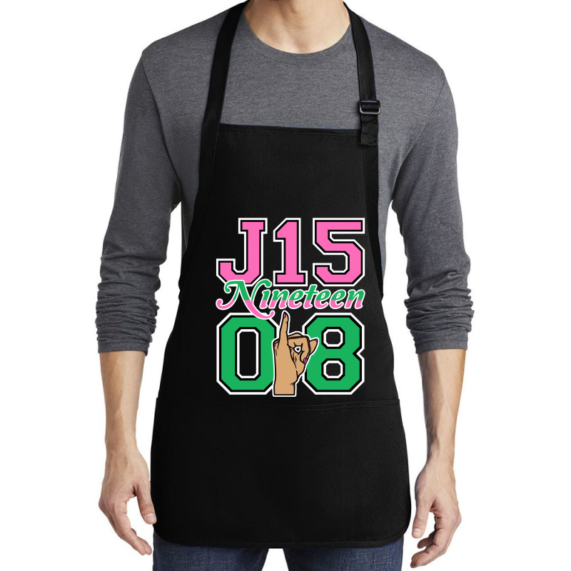 J15 Nineteen 08 Founder's Day Aka Women Hand Sign Sweatshirt Medium-length Apron | Artistshot