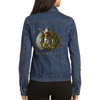 Retro Vintage  Ghost Design Character Ladies Denim Jacket | Artistshot