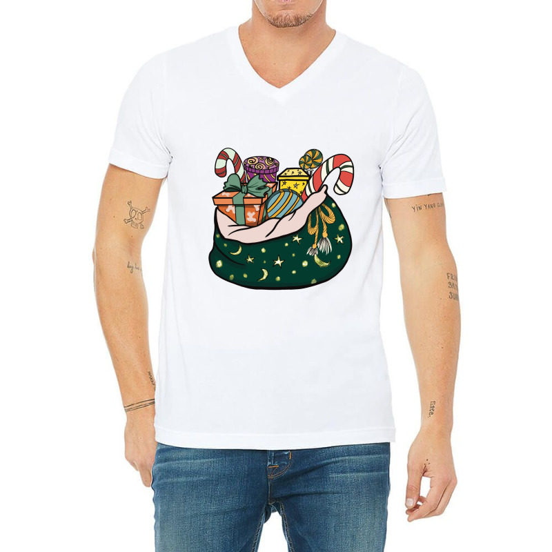 Santa Claus Gift Bag V-neck Tee | Artistshot