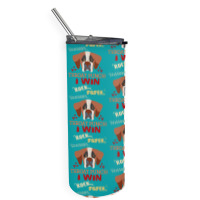 Rock Paper Scissors Throat Punch I Win Dog Retro Vintage Saint Bernard Skinny Tumbler | Artistshot