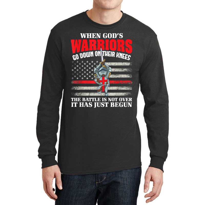 Gods Warrior Christian American Soldier Us Flag Bible Prayer Design Ch Long Sleeve Shirts | Artistshot