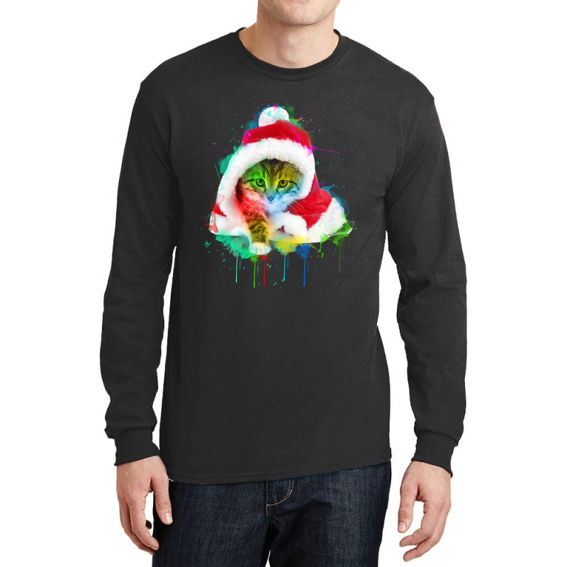 Merry Christmas Cat Long Sleeve Shirts | Artistshot