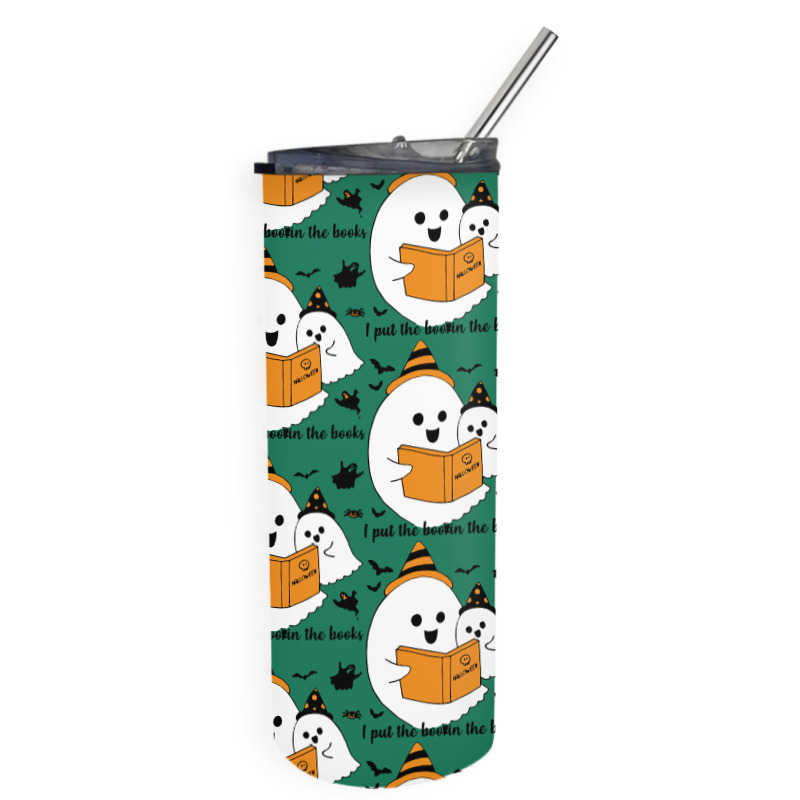 I Put The Boo In The Book Halloween Skinny Tumbler | Artistshot