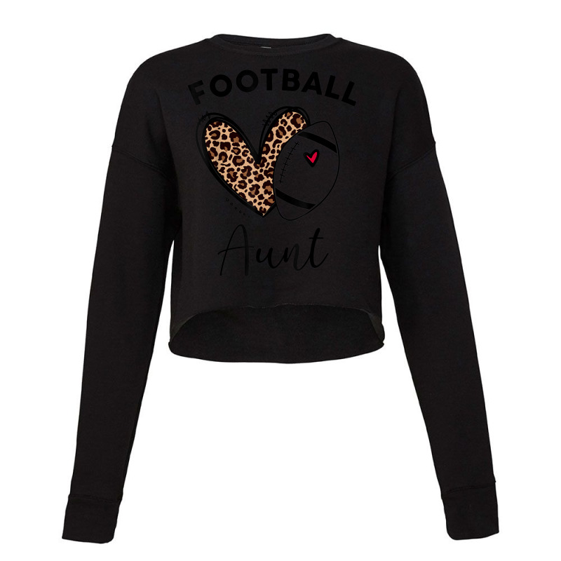 Leopard Heart Football Aunt Tee Mother's Day Family Matching Cropped Sweater by Artist-Shannon | Artistshot