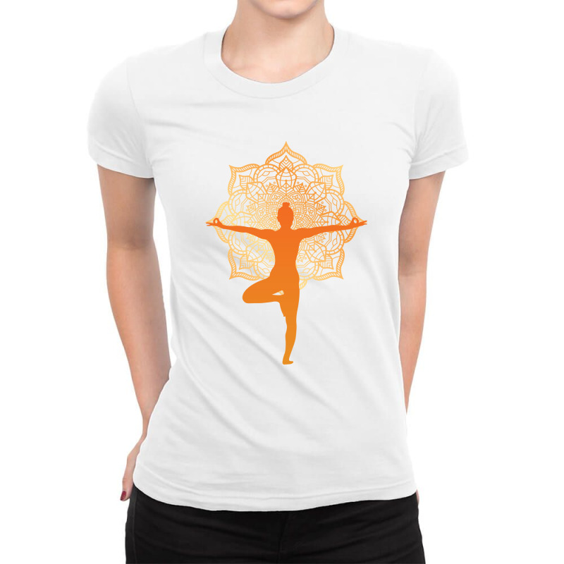 Yoga Girl Ladies Fitted T-Shirt by Pompoyo | Artistshot