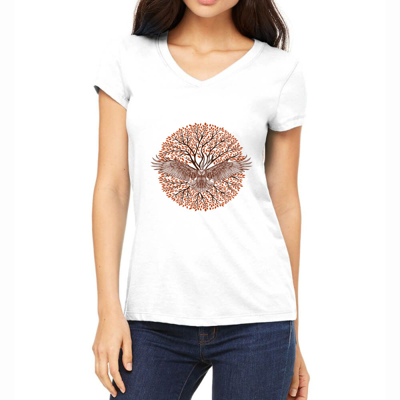 Autumn Eagle Women's V-Neck T-Shirt by Pompoyo | Artistshot