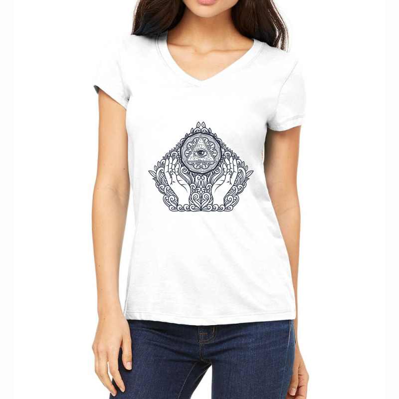 Illuminati Yoga Women's V-Neck T-Shirt by Pompoyo | Artistshot