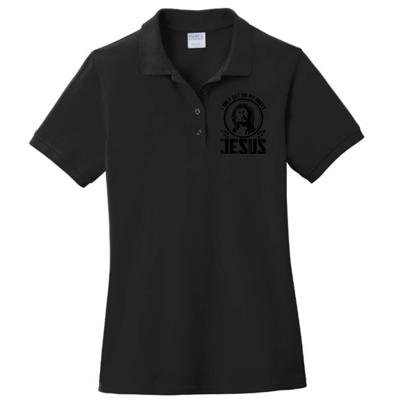 I Only Get On My Knees For Jesus Faith Christian Cartoon Character Ladies Polo Shirt by Aria-Proctor | Artistshot