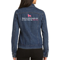 Below Is List Of People Who Are Nicer Than My Shih Tzu Ladies Denim Jacket | Artistshot