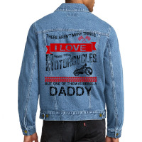 This Daddy Loves Motorcycles Men Denim Jacket | Artistshot