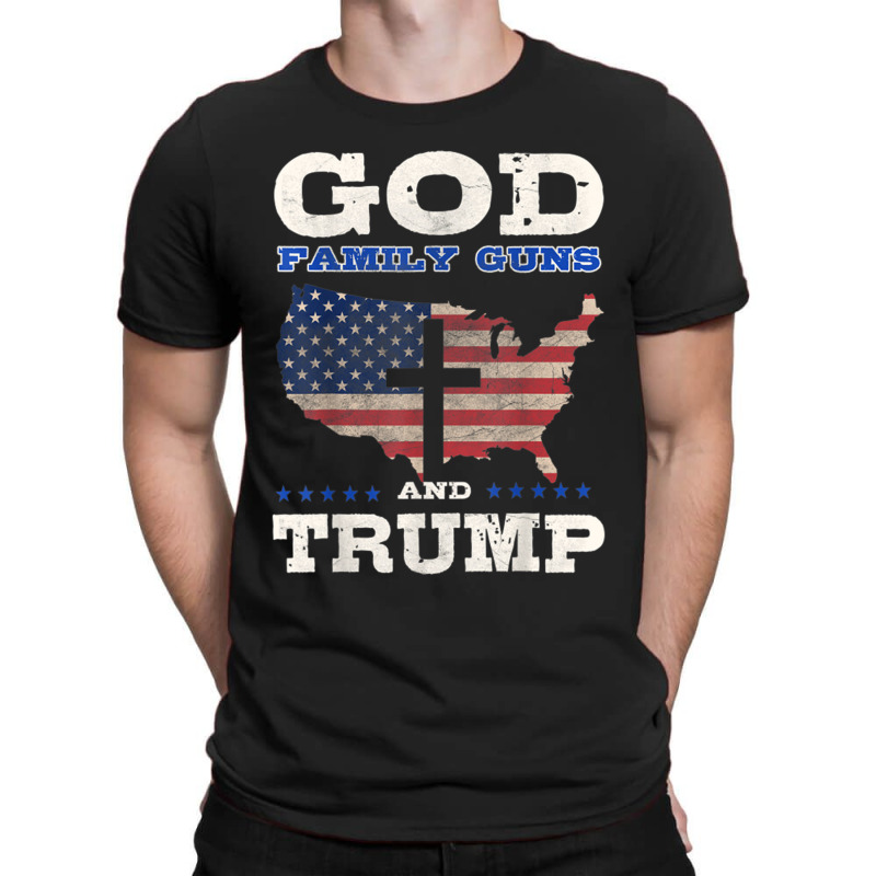 God Family Gun Trump Retro Vintage T-shirt | Artistshot