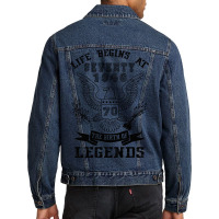 Life Begins At Seventy 1946 The Birth Of Legends Men Denim Jacket | Artistshot