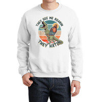 They See Me Roarin They Hatin   Jesus Riding A Dinosaur T Shirt Crewneck Sweatshirt | Artistshot