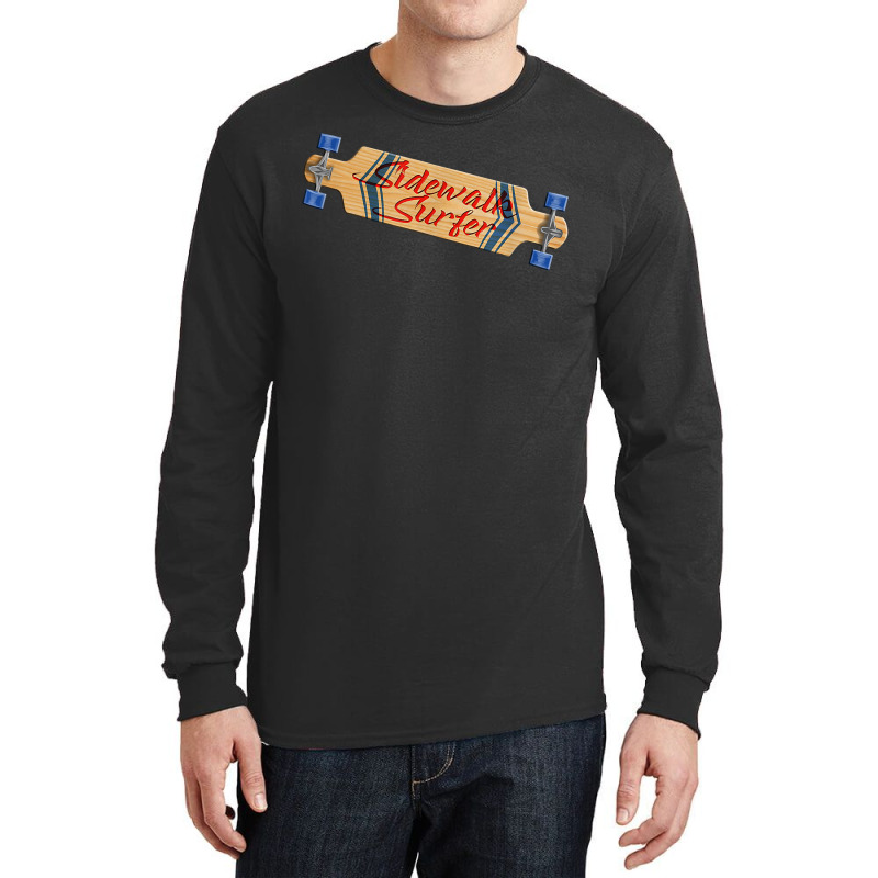 Sidewalk Surfer Longboard Skater T Shirt Long Sleeve Shirts by RolaLuken | Artistshot