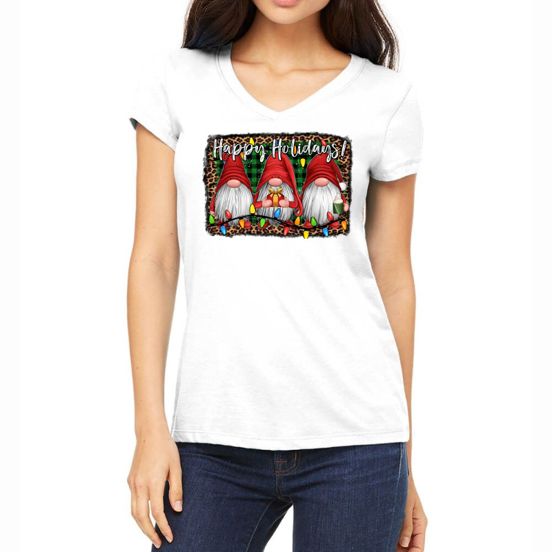 Happy Holidays Gnomes Christmas Women's V-neck T-shirt | Artistshot