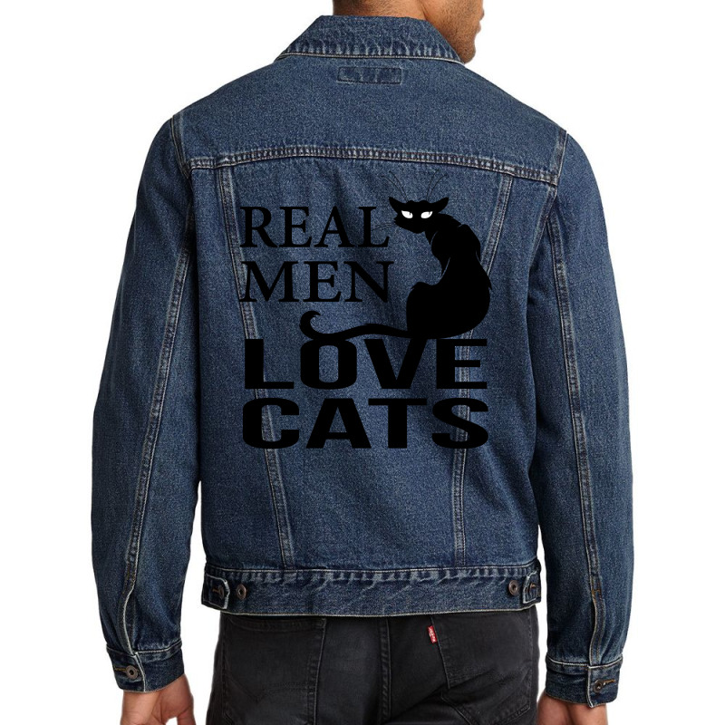 Real Men Love Cats Men Denim Jacket | Artistshot