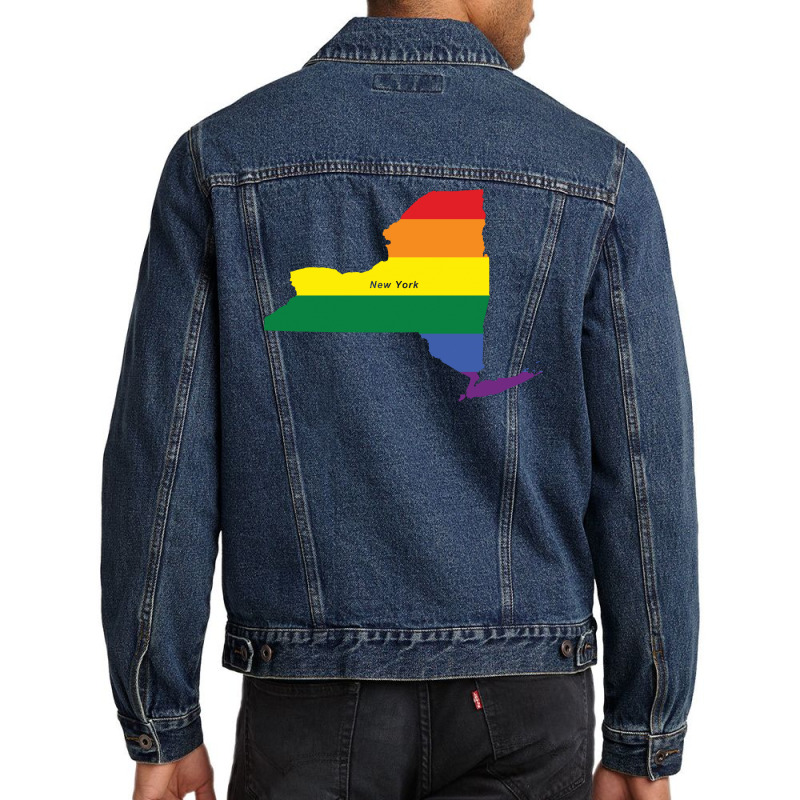 New York Rainbow Flag Men Denim Jacket | Artistshot