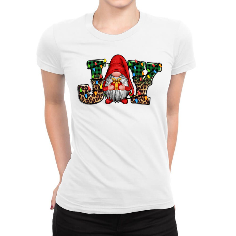 Joy Christmas Gnome Joy To The World Ladies Fitted T-shirt | Artistshot