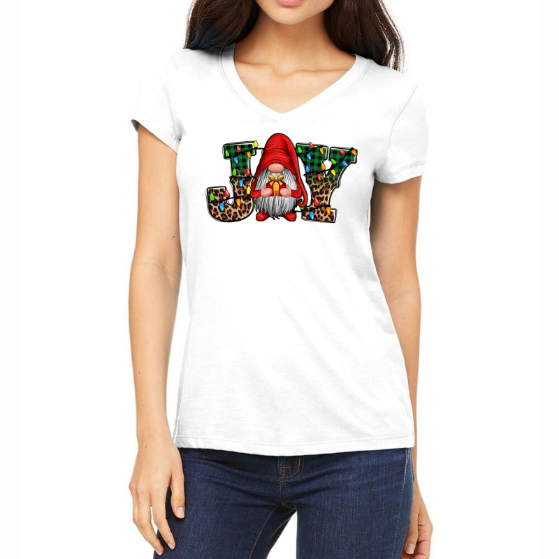 Joy Christmas Gnome Joy To The World Women's V-neck T-shirt | Artistshot