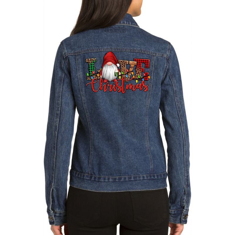 Love Christmas Gnome Ladies Denim Jacket | Artistshot