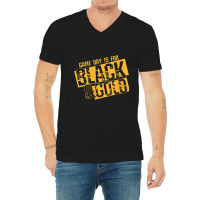 Womens Black Gold Game Day Group  For High School Football Vneck V-neck Tee | Artistshot