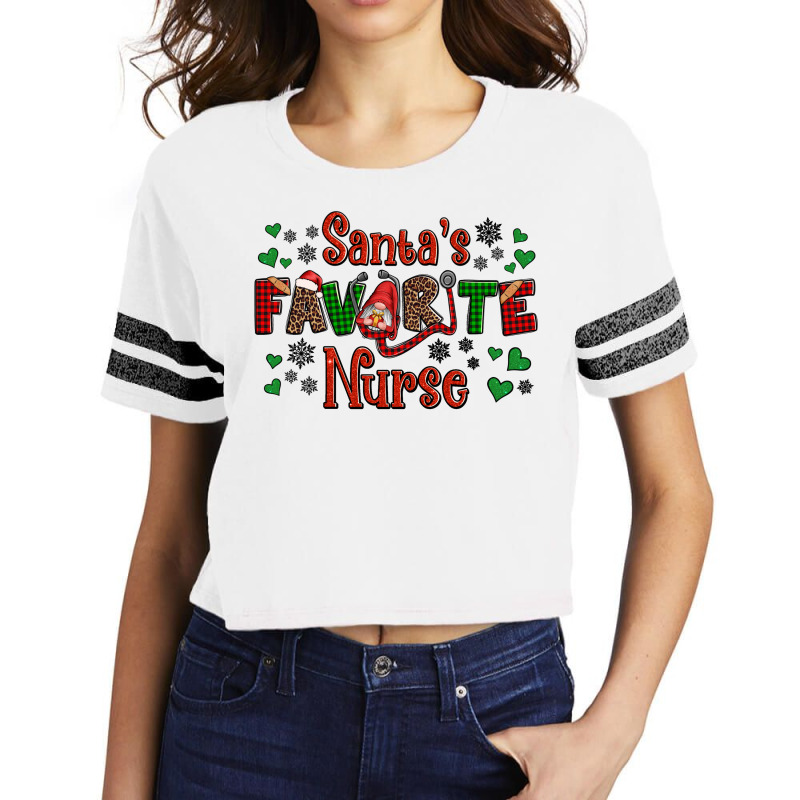 Santa's Favorite Nurse Christmas Scorecard Crop Tee | Artistshot