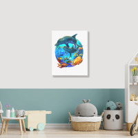 Dolphin Sea Life Save The Ocean Marine Biology Aquarium T Shirt Portrait Canvas Print | Artistshot