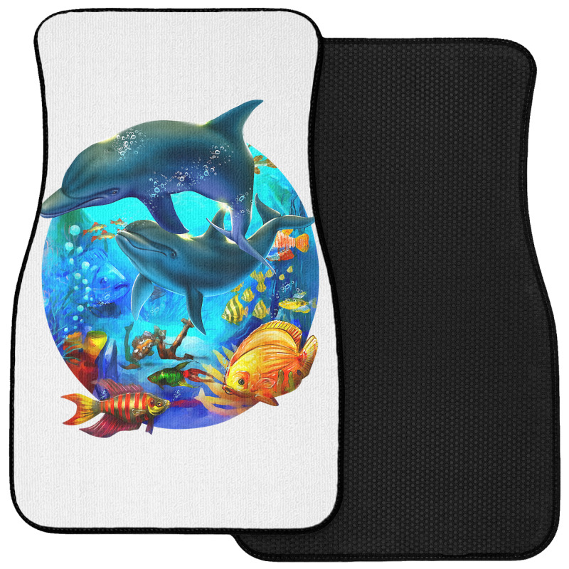 Dolphin Sea Life Save The Ocean Marine Biology Aquarium T Shirt Front Car Mat | Artistshot