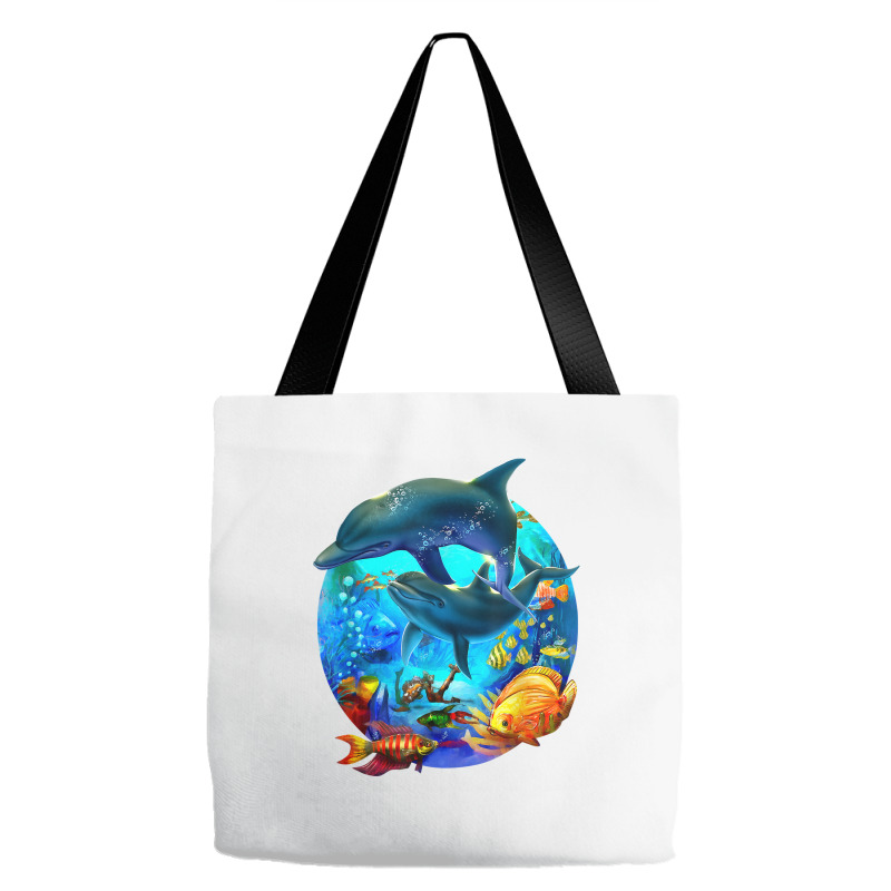 Dolphin Sea Life Save The Ocean Marine Biology Aquarium T Shirt Tote Bags | Artistshot