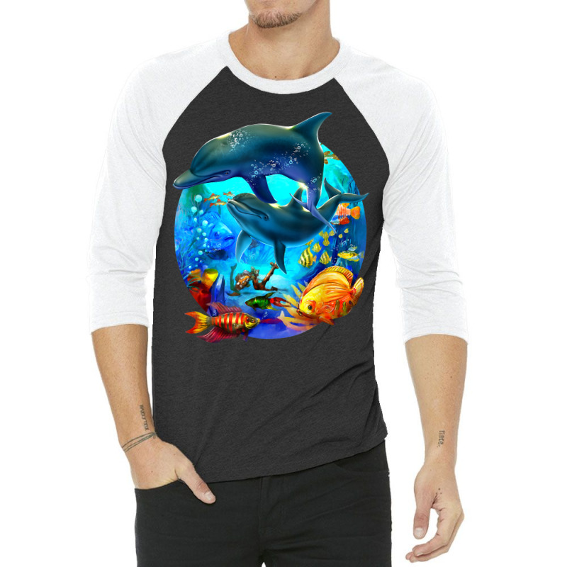 Dolphin Sea Life Save The Ocean Marine Biology Aquarium T Shirt 3/4 Sleeve Shirt | Artistshot