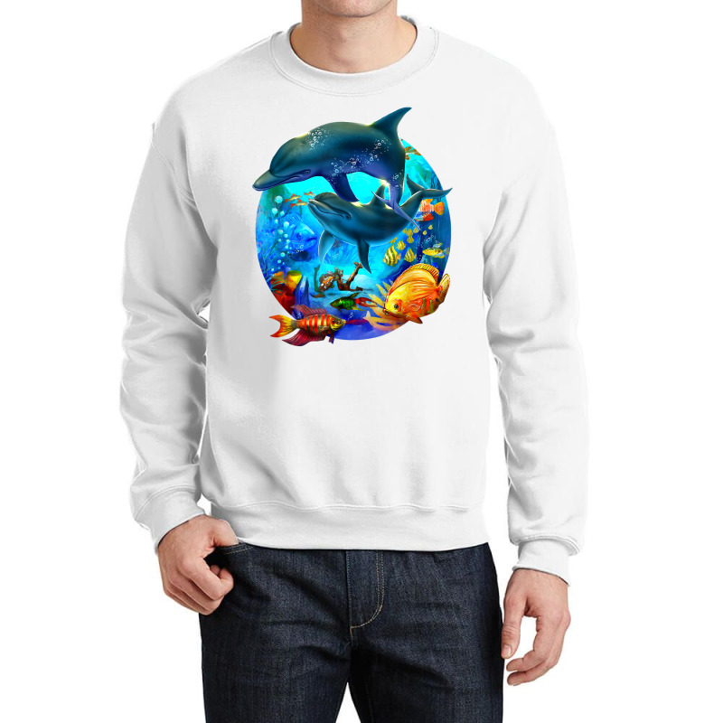 Dolphin Sea Life Save The Ocean Marine Biology Aquarium T Shirt Crewneck Sweatshirt | Artistshot