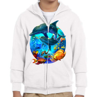 Dolphin Sea Life Save The Ocean Marine Biology Aquarium T Shirt Youth Zipper Hoodie | Artistshot