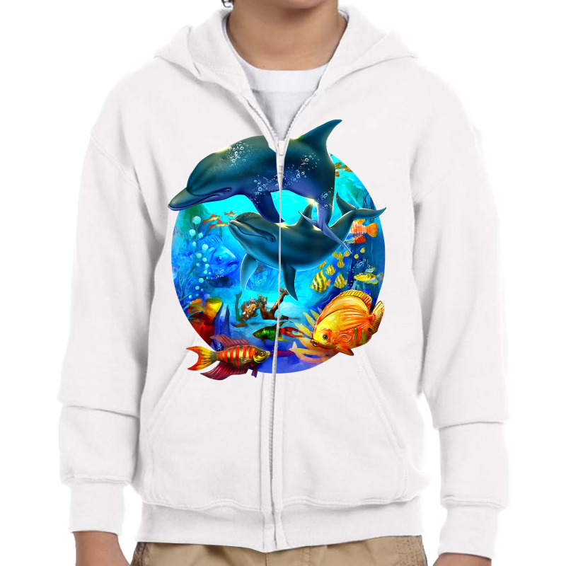 Dolphin Sea Life Save The Ocean Marine Biology Aquarium T Shirt Youth Zipper Hoodie | Artistshot