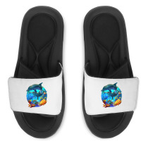 Dolphin Sea Life Save The Ocean Marine Biology Aquarium T Shirt Slide Sandal | Artistshot