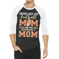 Womens Football Mama Player Mom Lineman's Mom Game Match Day Party 3/4 Sleeve Shirt | Artistshot