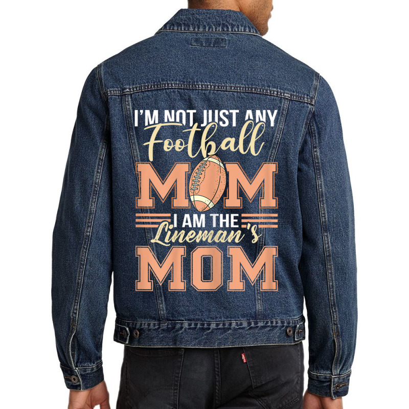 Womens Football Mama Player Mom Lineman's Mom Game Match Day Party Men Denim Jacket by Artist-Shannon | Artistshot