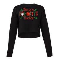 Santa's Favourite Teacher Christmas Gnome Cropped Sweater | Artistshot