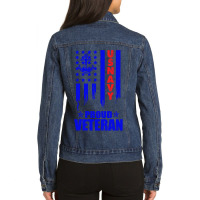 Us Navy Proud Veteran Ladies Denim Jacket | Artistshot