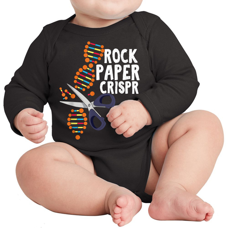 Rock Paper Crispr Dna Biologist Genetic Engineering Science T Shirt Long Sleeve Baby Bodysuit by sabadmscoastlw | Artistshot