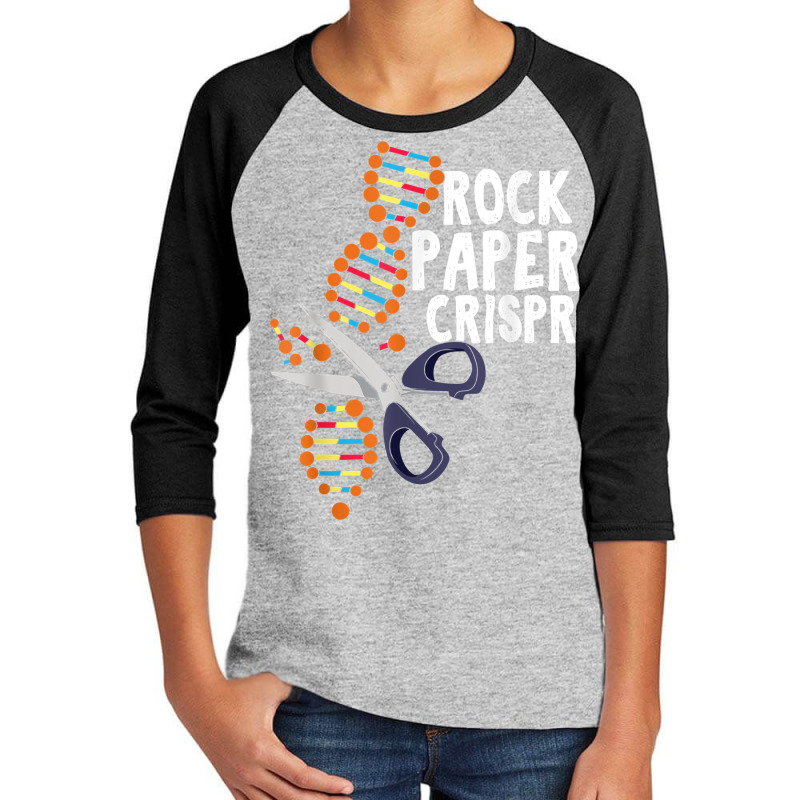 Rock Paper Crispr Dna Biologist Genetic Engineering Science T Shirt Youth 3/4 Sleeve by sabadmscoastlw | Artistshot