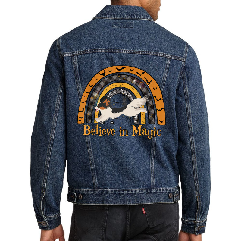 Boho Halloween Papillion Dog Agility Competition T Shirt Men Denim Jacket by PET LOVE | Artistshot