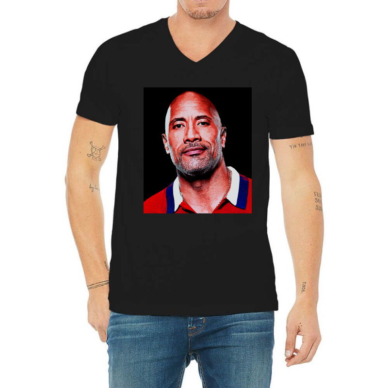 Dwayne Picture Johnson Art V-Neck Tee by Artists-Zoe | Artistshot