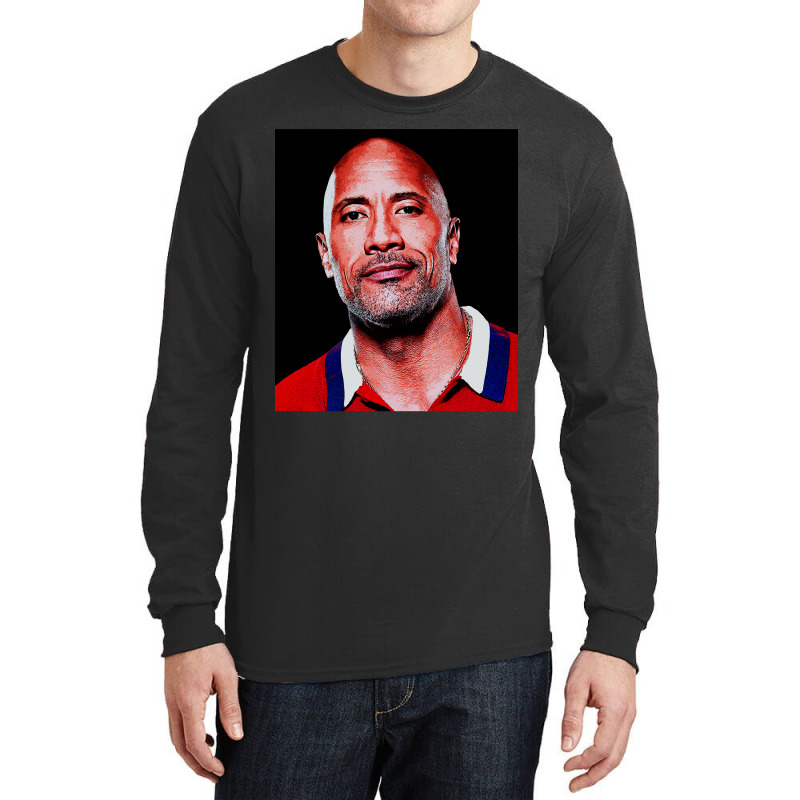 Dwayne Picture Johnson Art Long Sleeve Shirts by Artists-Zoe | Artistshot