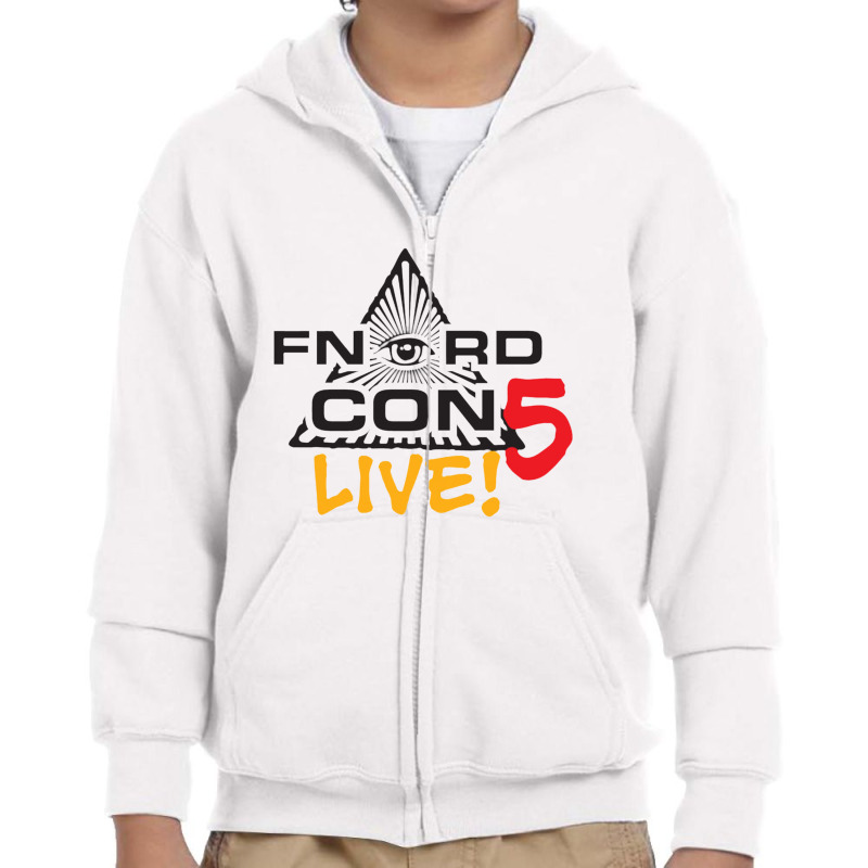 Fnordcon 5 Live! (black Letters) Youth Zipper Hoodie by tomorrowsproblems | Artistshot