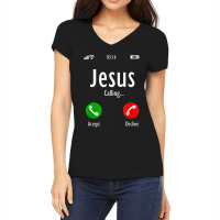 Jesus Is Calling - Christian T Funny Gift Women's V-neck T-shirt | Artistshot